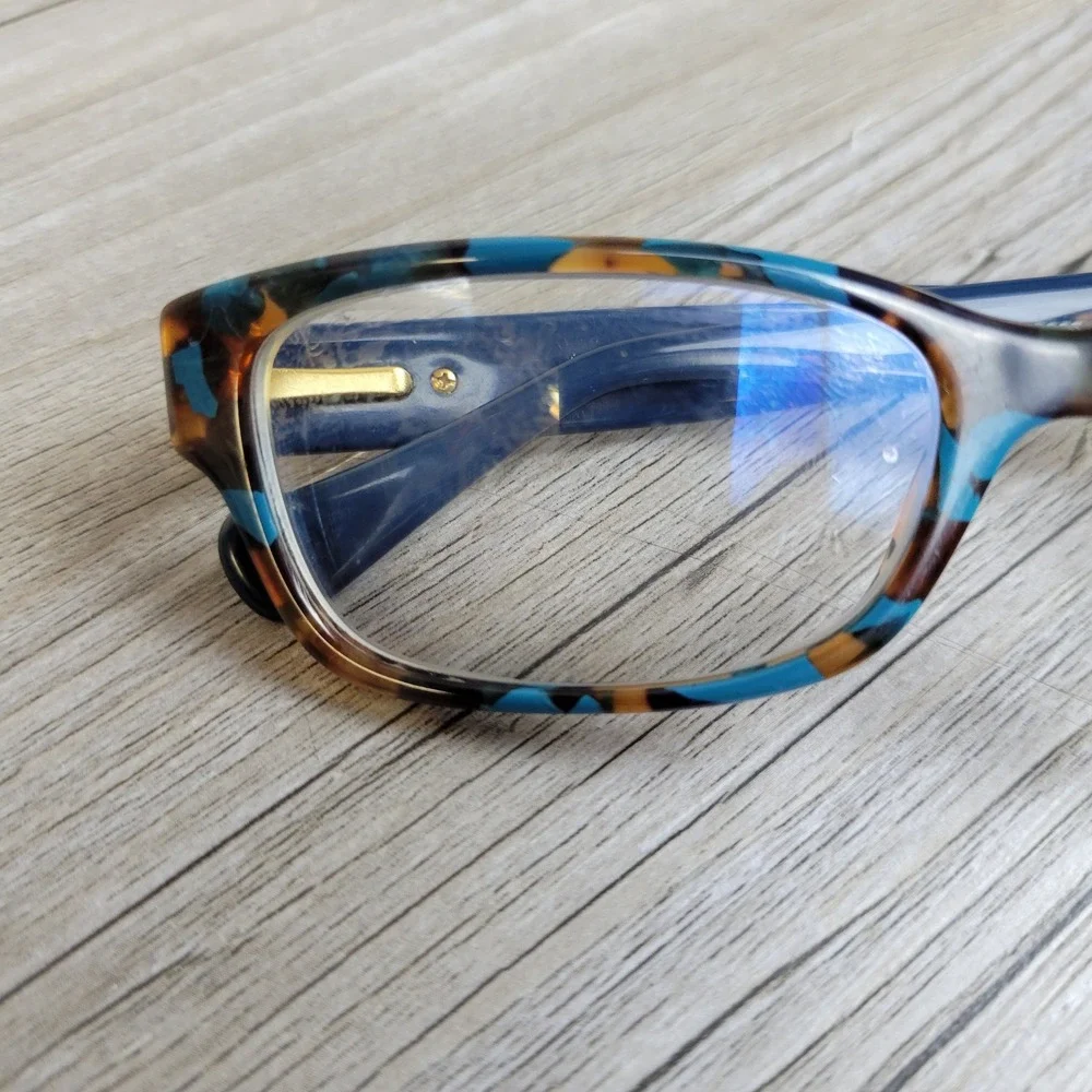 Coach Eyeglass Frames HC 6078 5337 Teal Confetti Tortoise Rectangular 52-16